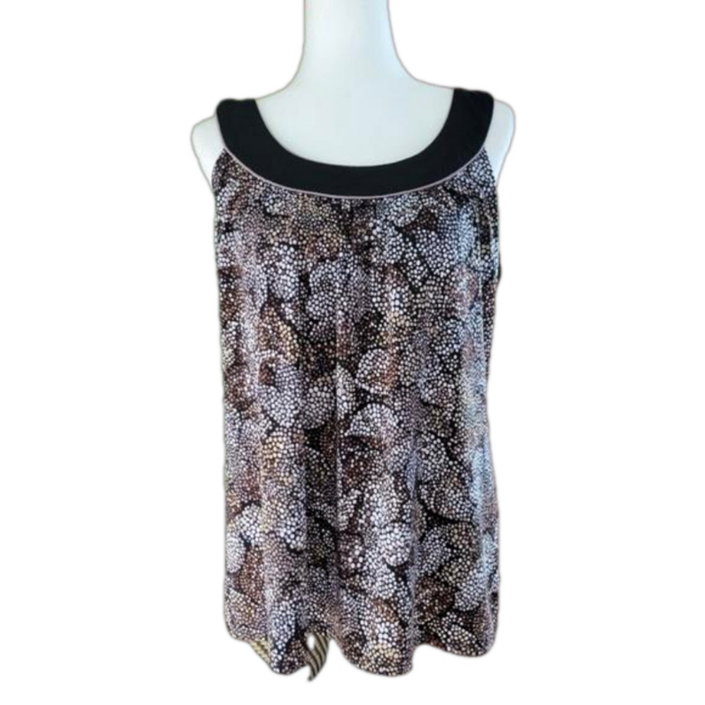 Christopher & Banks Tank Blouse Dotted Neutral Colors Size Large EUC - Picture 1 of 8
